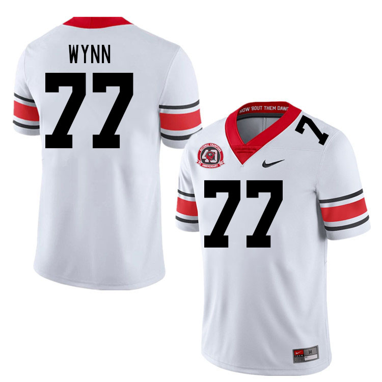 #77 Isaiah Wynn Georgia Bulldogs Jerseys Football Stitched-40th Anniversary